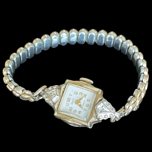 Louis Jewelry - VTG Louis Swiss 17 Jewels 1/20th 10K Gold Filled Women’s Watch Flex Band RUNS!